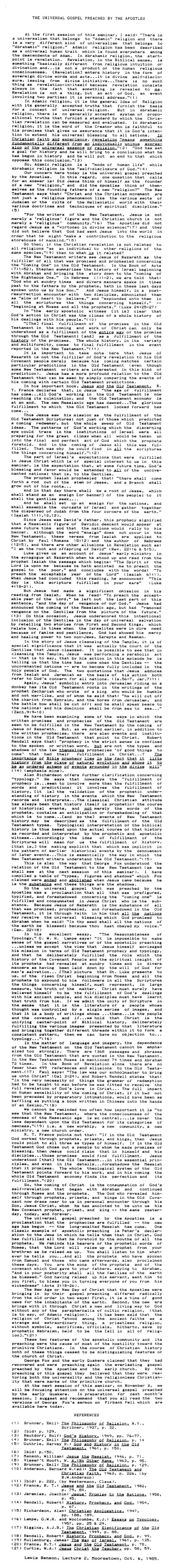 Lewis Benson Lecture 2