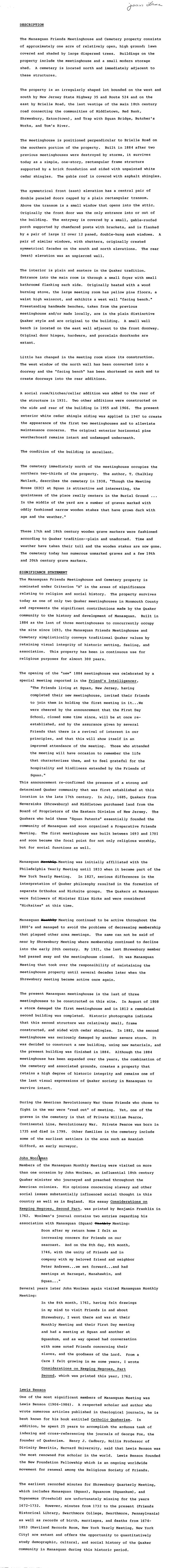 J Lane Discription and History